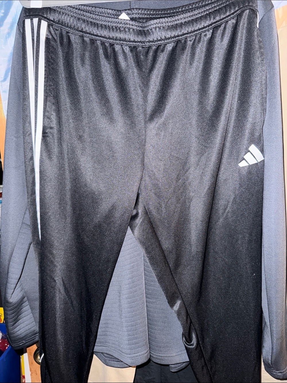 Men’s adidas Black Joggers with White Stripe Accents size XL